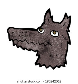 cabeza de lobo de dibujos animados