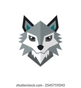 Cartoon Wolf Head Illustration - Playful Animal Vector
