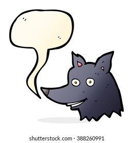 Karikaturenkopf mit Sprachblase