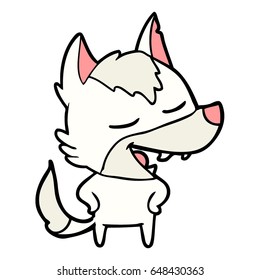 desenho animado lobo rindo
