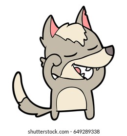 cartoon wolf laughing