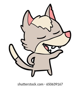 desenho animado lobo rindo