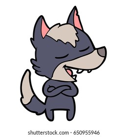 Cartoon Wolf lachen