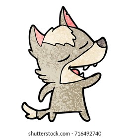 cartoon wolf laughing