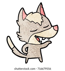 cartoon wolf laughing