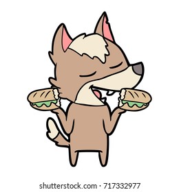 lobo de dibujos animados riendo