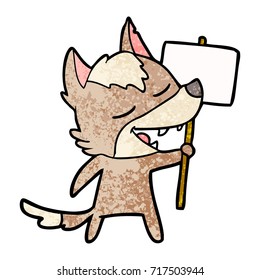 cartoon wolf laughing