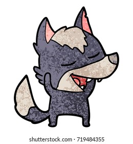 desenho animado lobo rindo