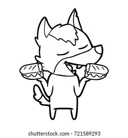 Cartoon Wolf lachen