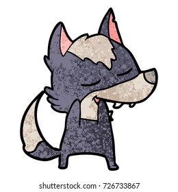 cartoon wolf laughing