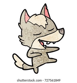 cartoon wolf laughing