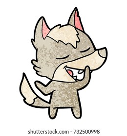 cartoon wolf laughing
