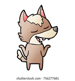 lobo de dibujos animados riendo