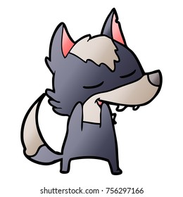 cartoon wolf laughing