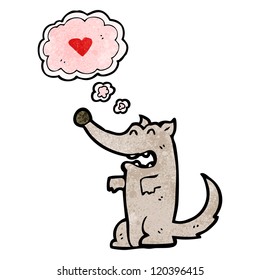cartoon wolf in love