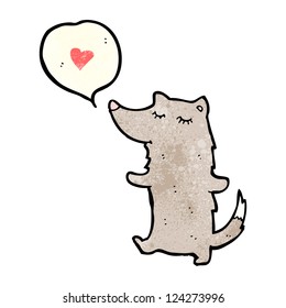 Cartoon Wolf verliebt
