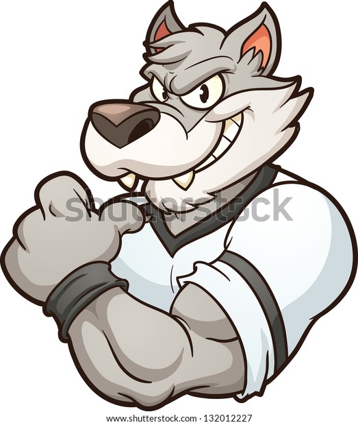 Download Cartoon Wolf Mascot Vector Clip Art Stock Vector (Royalty ...