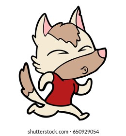 cartoon wolf running