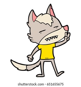 cartoon wolf showing teeth