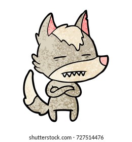cartoon wolf showing teeth