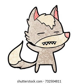 cartoon wolf showing teeth