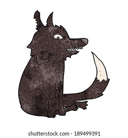 lobo de dibujos animados sentado
