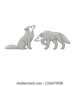 Cartoon wolf sketch line icon. Childish print for nursery, kids apparel, poster, postcard, pattern.