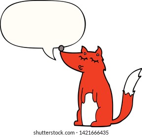 cartoon wolf with speech bubble