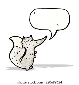 cartoon wolf with speech bubble