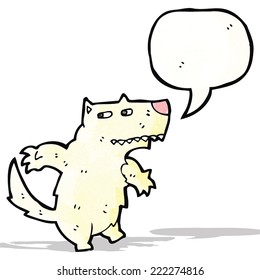 cartoon wolf with speech bubble