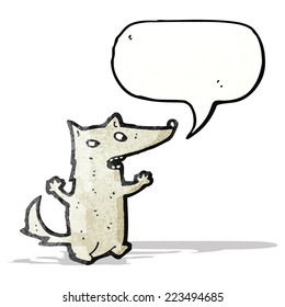cartoon wolf with speech bubble