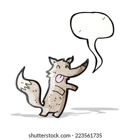 cartoon wolf with speech bubble