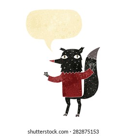 cartoon wolf with speech bubble
