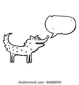 cartoon wolf with speech bubble