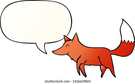 cartoon wolf with speech bubble in smooth gradient style