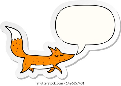 cartoon wolf with speech bubble sticker