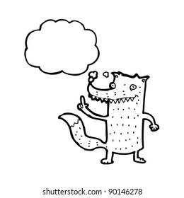 cartoon wolf with thought bubble cartoon wolf with thought bubble