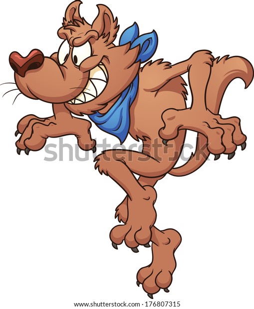 Cartoon Wolf Tiptoeing Vector Clip Art Stock Vector (Royalty Free ...