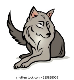 Cartoon wolf - vector illustration