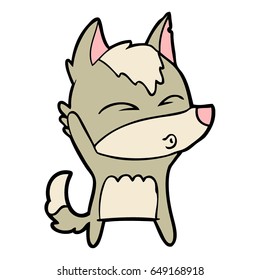 cartoon wolf whistling