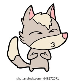 cartoon wolf whistling
