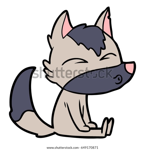 Cartoon Wolf Whistling Stock Vector (Royalty Free) 649170871