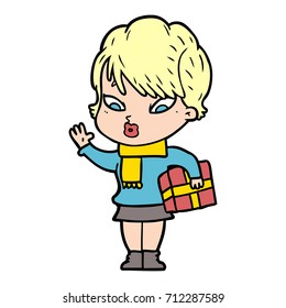 cartoon woman