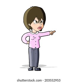 cartoon woman accusing