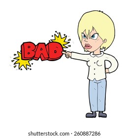 Cartoon-Frau beschuldigt