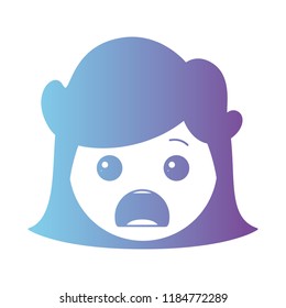 cartoon woman angry head kawaii character