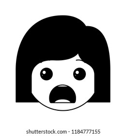 cartoon woman angry head kawaii character