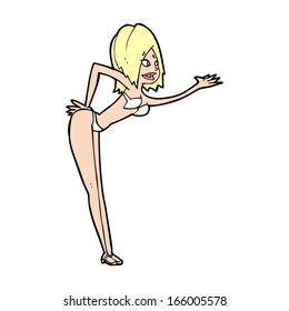 desenho animado mulher em biquíni