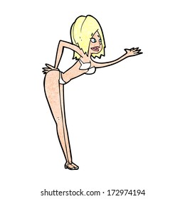 cartoon woman in bikini