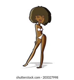 cartoon woman in bikini